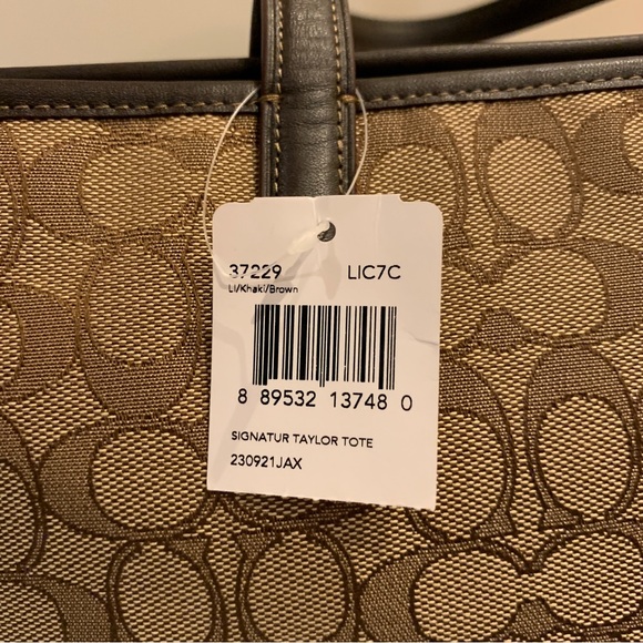 New - ๐ค Coach Taylor Tote in Signature Jacquard - Chocolate Brown - Picture 7 of 11